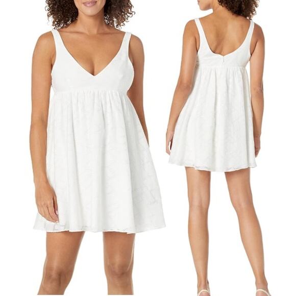 Amanda Uprichard Eloise Textured Mini A-Line Dress Odyssey White Women's Small - Picture 1 of 5